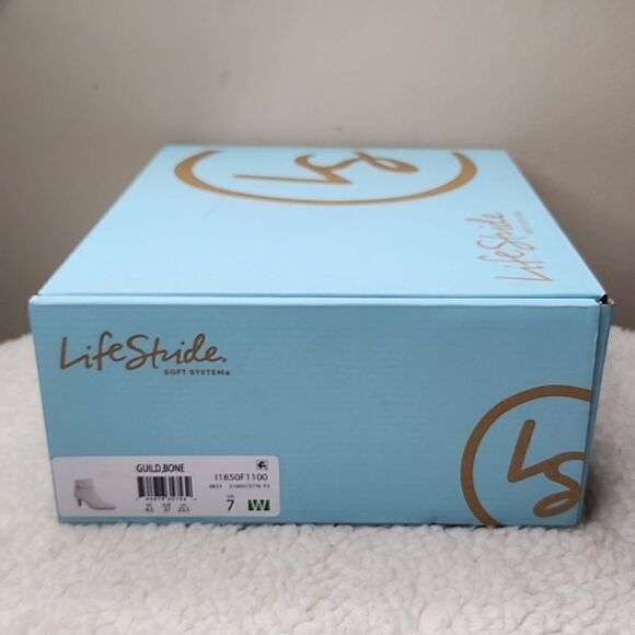 New Life Stride Guild Ankle Bootie Color Bone Size 7 Wide - Picture 8 of 8